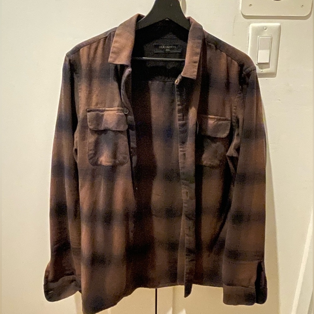 AllSaints Maroon Flannel, size small
